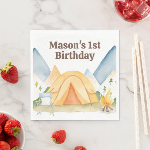 Camping Birthday Party Napkin Serviette