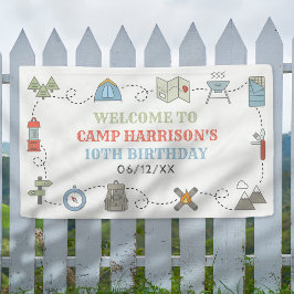 Camping Birthday Party Willkommen Banner