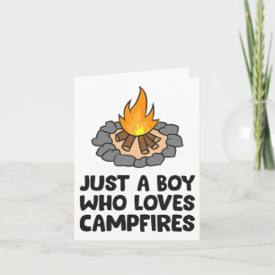Camping Bonfire Nur ein Junge, der Lieben Campfeue Karte