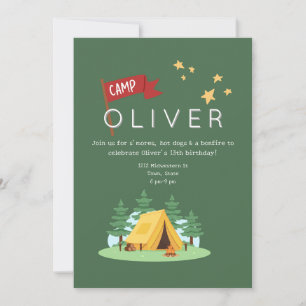 Camping Bonfire Outdoor Adventure Geburtstag Einladung