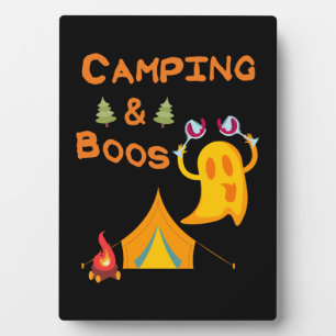 Camping & Boos Geister Wein Camping Halloween Fotoplatte