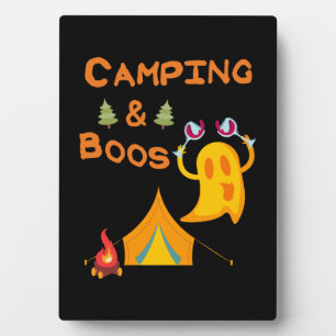 Camping & Boos Geister Wein Camping Halloween Fotoplatte
