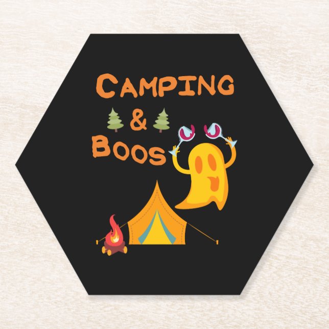 Camping & Boos Ghosts Camping Halloween Untersetzer (Vorderseite)
