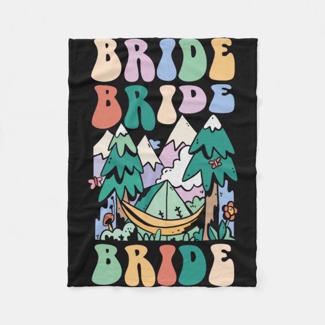 Camping Brautparty Camp Bachelorette Camp Bridge Fleecedecke (Vorderseite)