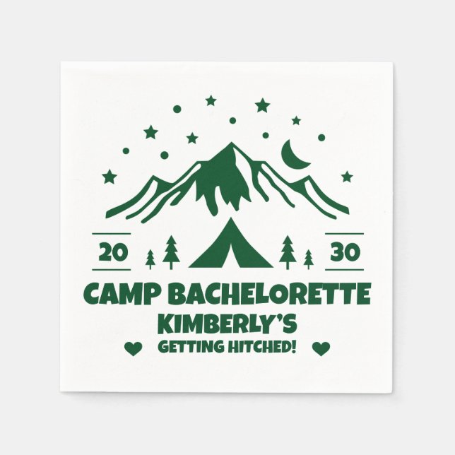 Camping Bride Junggesellinnenabschied Serviette (Vorderseite)