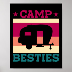 Camping-Camp-Beste-Freundinnen Rv-Anhänger Retro V Poster