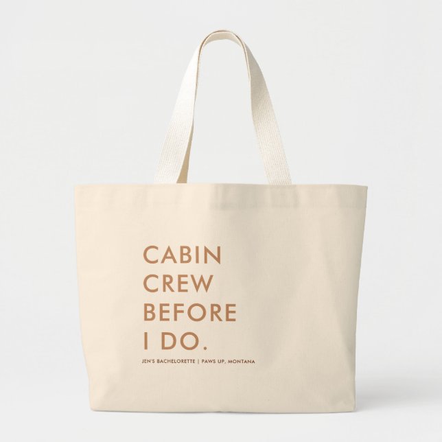 Camping Camp Earthy Junggeselinnen-Abschied Gift Jumbo Stoffbeutel (Vorne)