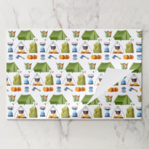 Camping Camp Zelt Geburtstagsparty Papier Tischset