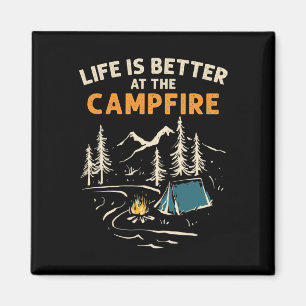 Camping Camper Camping Lagerfeuer Das Leben ist be Magnet
