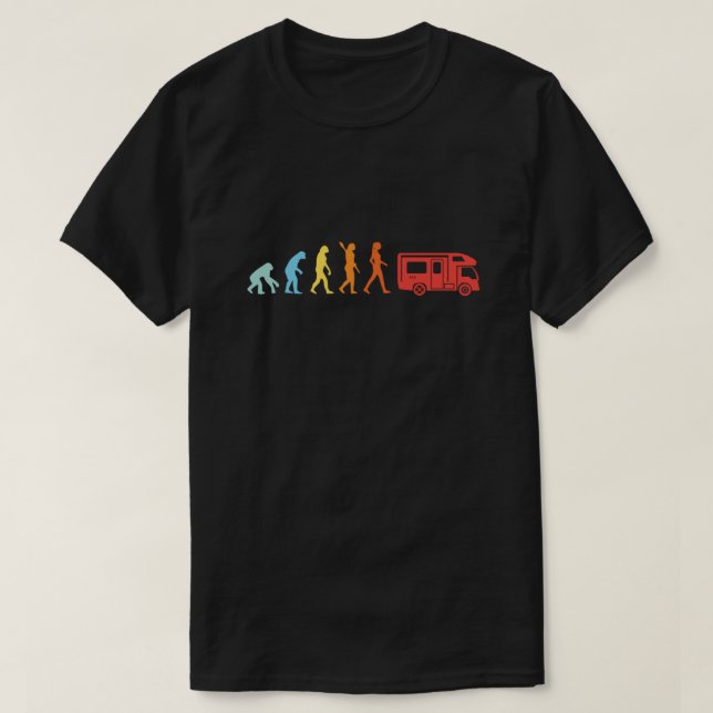 Camping Camper Evolution Motorhome Campervan Retro T-Shirt (Design vorne)
