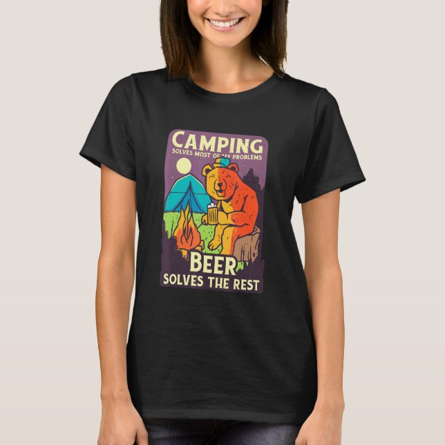Camping Camper Happy Life T-Shirt (Vorderseite)