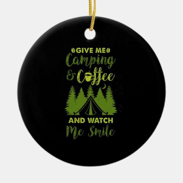 Camping Camper Kaffeegenuss Keramik Ornament (Vorne)