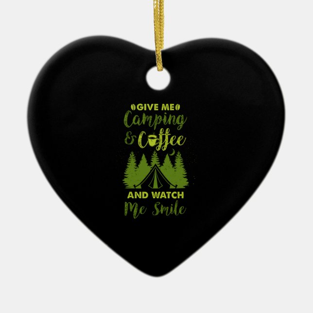 Camping Camper Kaffeegenuss Keramik Ornament (Vorne)