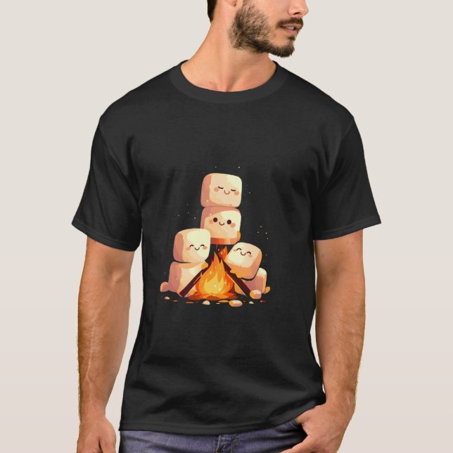 Camping Campfeuer Mores Marshmallow 1 T-Shirt (Vorderseite)