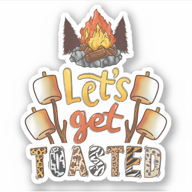 Camping Campfire Aufkleber (Vorderseite)