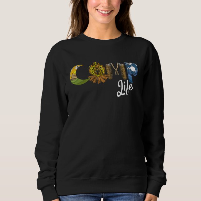 Camping   Campfire Nature Camper Hiker Summer Camp Sweatshirt (Vorderseite)