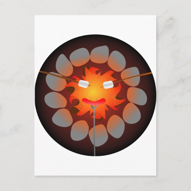 Camping Campfire Postkarte (Vorderseite)