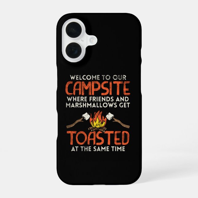 Camping Campfire und Marshmallows iPhone 16 Hülle (Rückseite)