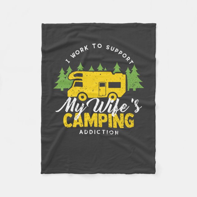 Camping - Camping der Ehefrau Fleecedecke (Vorderseite)