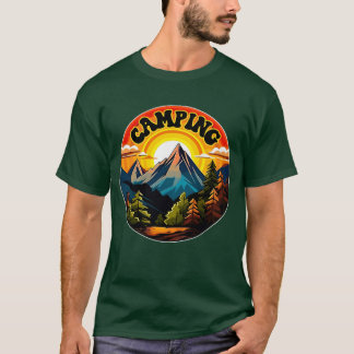Camping Camping Design Camp Camping Design Vin ret T-Shirt