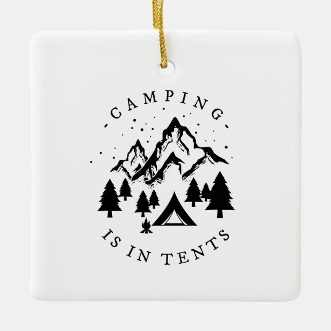 Camping - Camping in Zehnteln Keramikornament (Vorderseite)