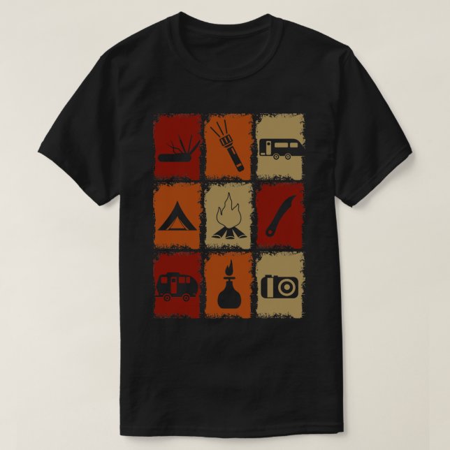 Camping Camping Stuff Retro 2 T-Shirt (Design vorne)