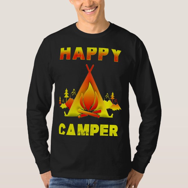 Camping   Camping  with Sayings Happy Camper T-Shirt (Vorderseite)