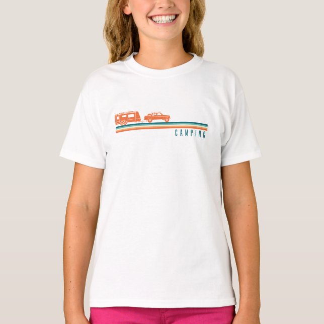 Camping Caravan Rv Trailer Retro Vintag T-Shirt (Vorderseite)