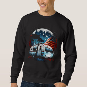 Camping Caravan US-Flagge Grafik-Shirts Männer Fra Sweatshirt