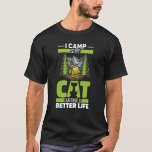 Camping Cat Campground Campfire Zeltlager Zelt T-Shirt