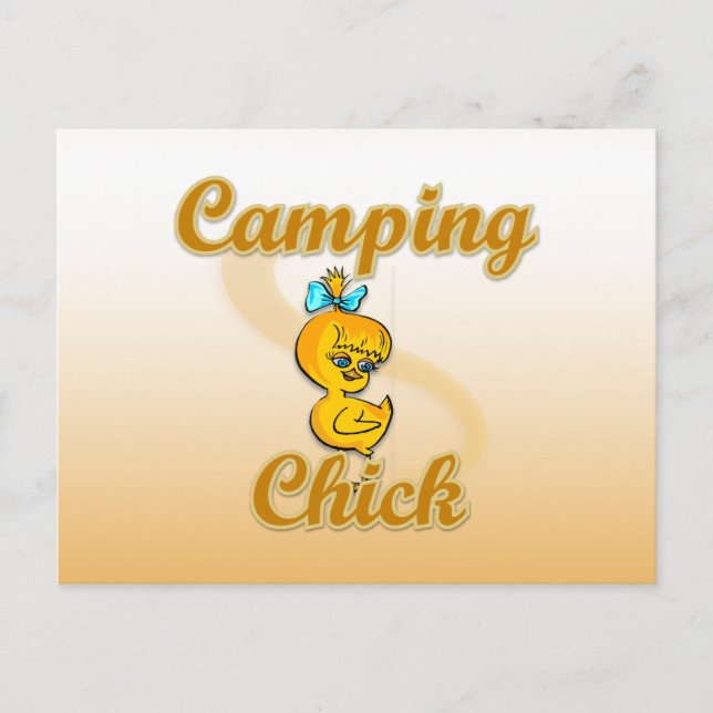 Camping Chick Postkarte (Vorderseite)