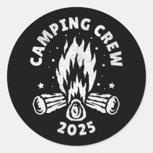 Camping Crew 2025 Camper Vintage Runder Aufkleber