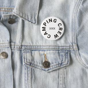 Camping-Crew Benutzerdefiniertes Jahr Vintage Schw Button
