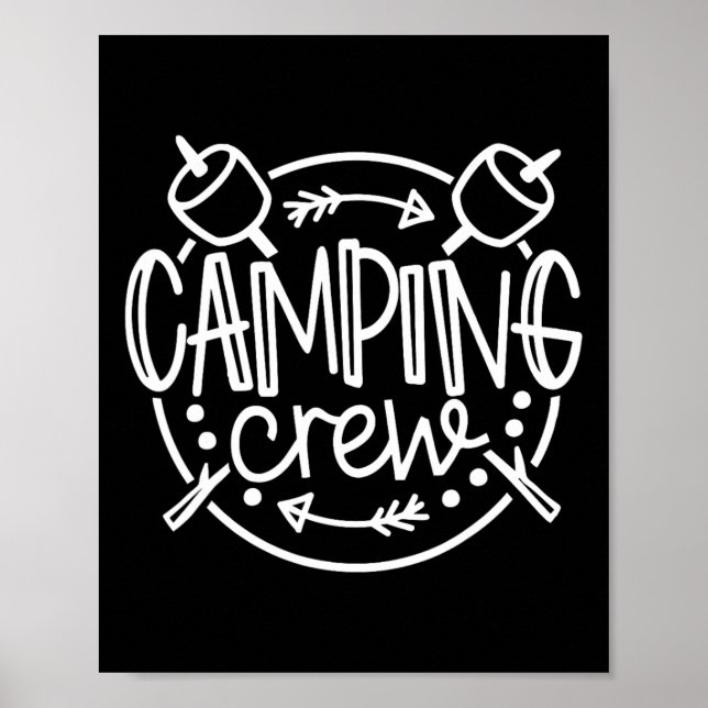 Camping Crew Campfire Sommercampingferien Poster (Vorne)