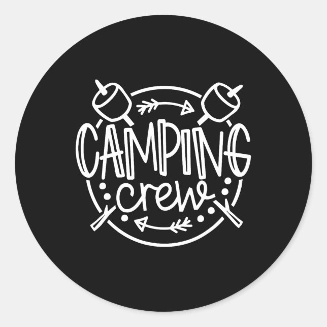 Camping Crew Campfire Sommercampingferien Runder Aufkleber (Vorderseite)