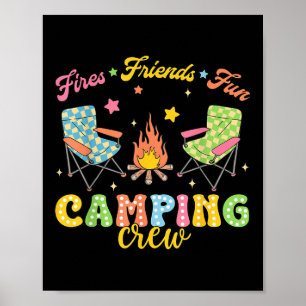Camping-Crew Familie Freunde Mädchen Kinder Sommer Poster