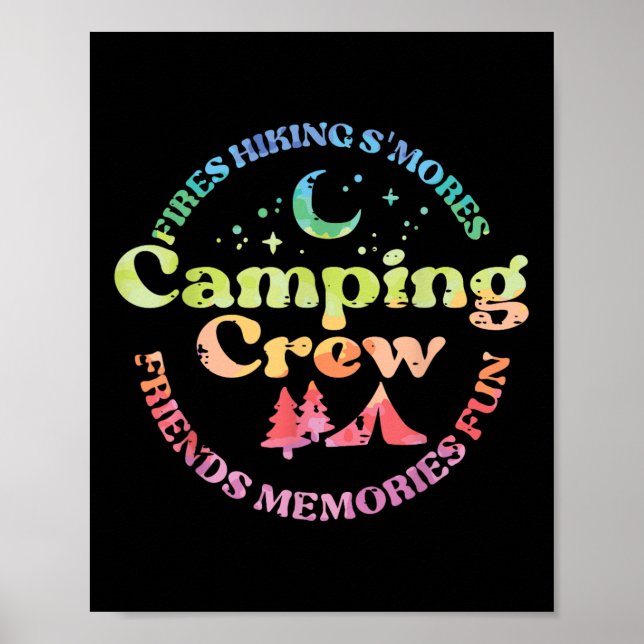 Camping Crew Familienfreunde Mädchen Kleinkind Sie Poster (Vorne)