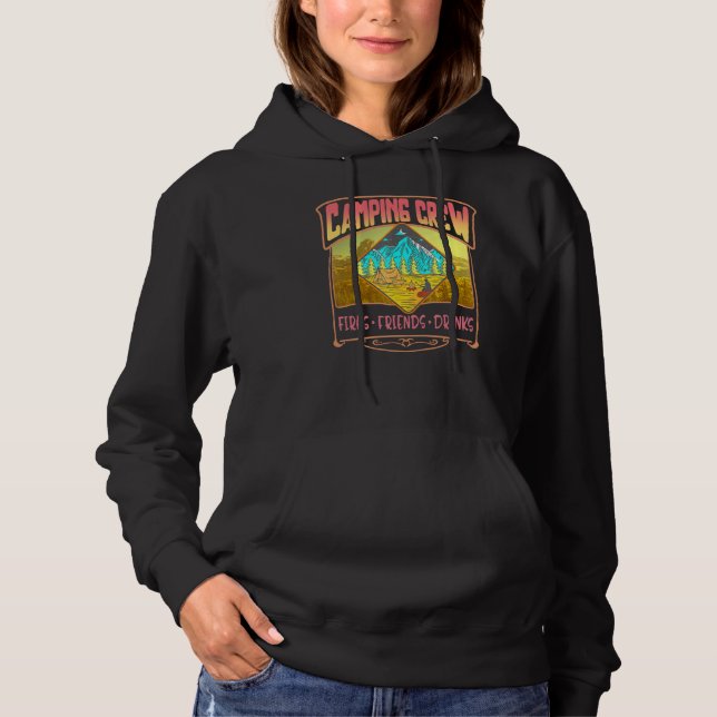 Camping Crew Freunde Drinks Zelt Beach Trave Hoodie (Vorderseite)
