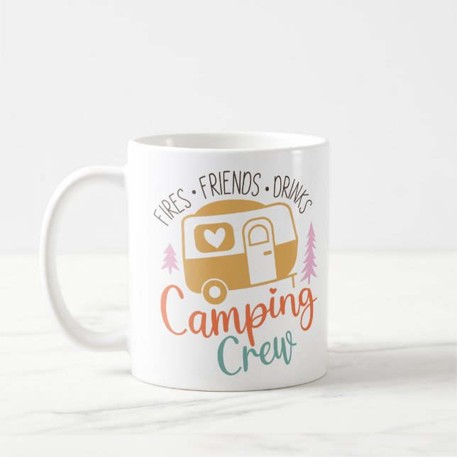 Camping Crew Freunde Getränke Kaffeetasse (Links)
