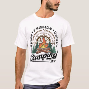 Camping Crew Freunde Getränke T-Shirt
