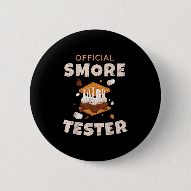 Camping Crew Offizieller Smore Tester Marshmallows Button (Vorderseite)
