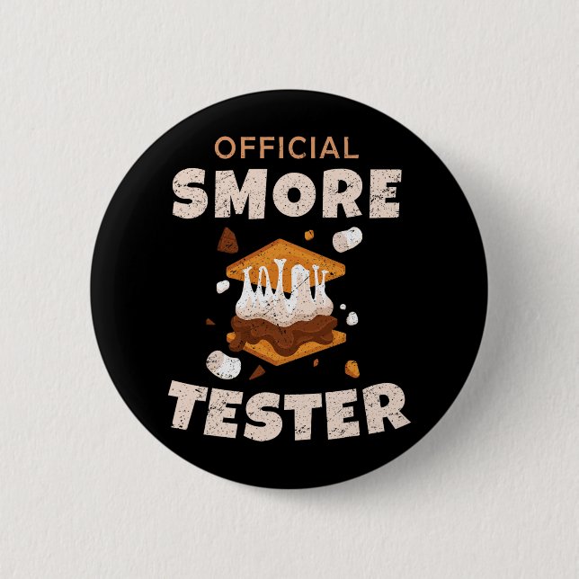 Camping Crew Offizieller Smore Tester Marshmallows Button (Vorderseite)