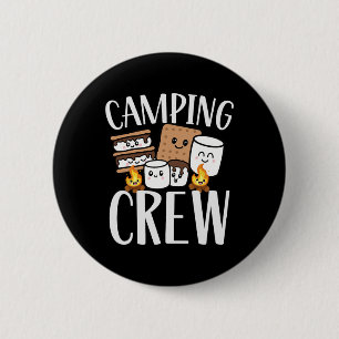 Camping-Crew Smore Lagerfeuer Gruppe Squad Team Ki Button