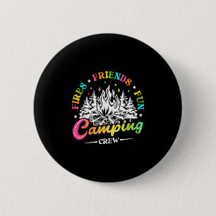 Camping-Crew zündet Freunde Lustige Sommer Stimmun Button