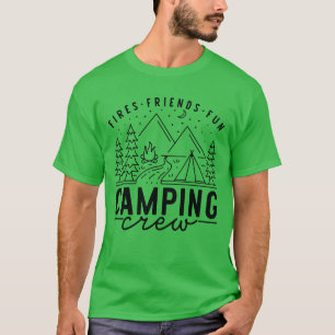 Camping-Crew zündet Freunde Lustiges Sommercamp T-Shirt