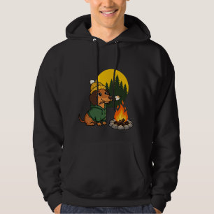 Camping-Dachshund röstet Marshmallow Hoodie