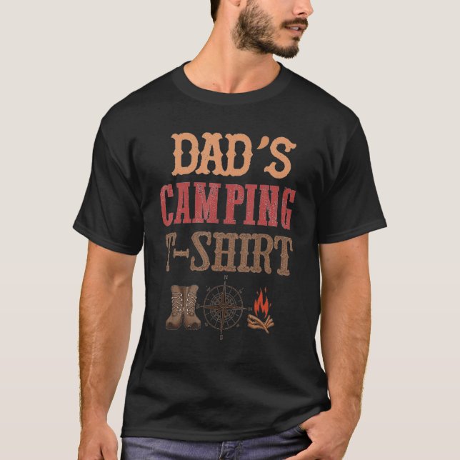 Camping Dad Father's Day Funny Hiking Adventure Fi T-Shirt (Vorderseite)