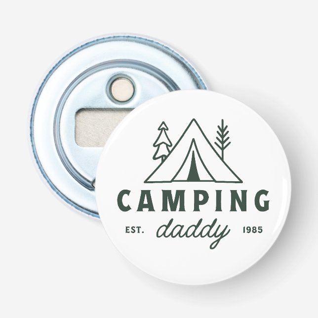 Camping daddy dad camper father green flaschenöffner (Vorderseite)