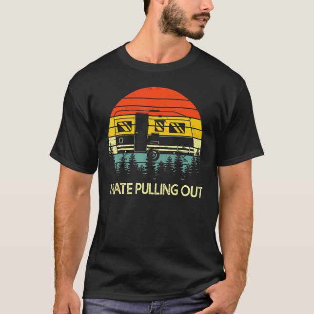 Camping, das ich hasste, Retro-Trailer 1 T-Shirt (Vorderseite)
