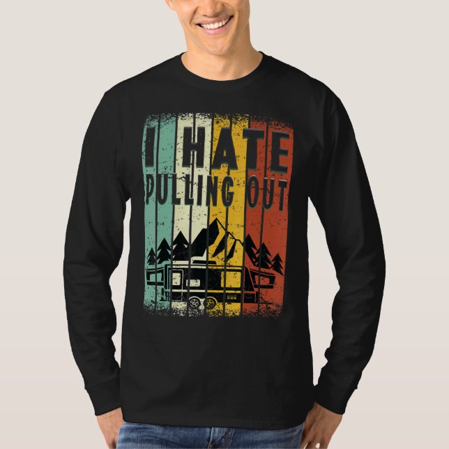 Camping, das ich hasste, Retro-Trailer 8 T-Shirt (Vorderseite)